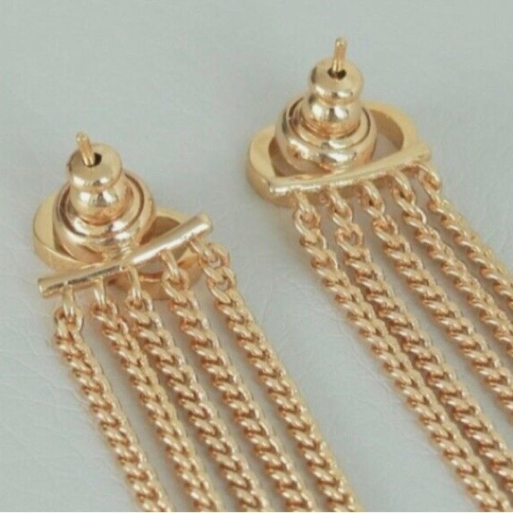 Dior earrings tassel tassels Gold Cascade Christian Dior chandelier hanging - Picture 2 of 3